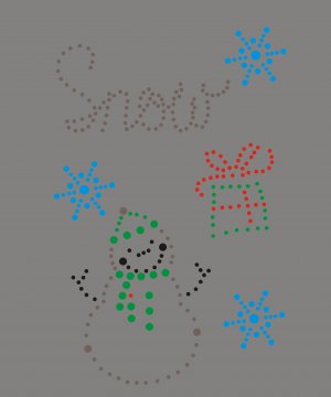 Christmas iron on rhinestone motif