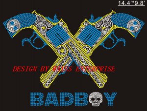 Guns rhinestone designs