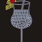 Martini glass design rhinestone transfer