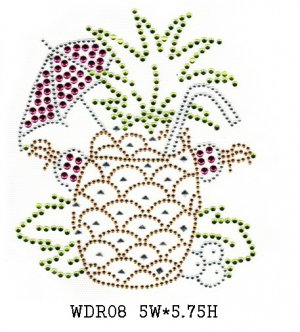Pineapple design rhinestone transfer