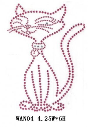cat design rhinestone motif
