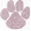 Paw print rhinestone transfer