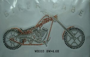 motorcycle design rhinestone transfer