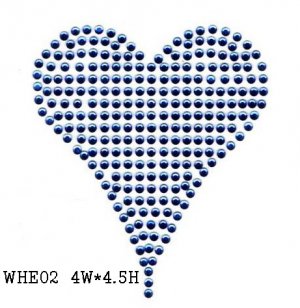 Hot fix motif heart design
