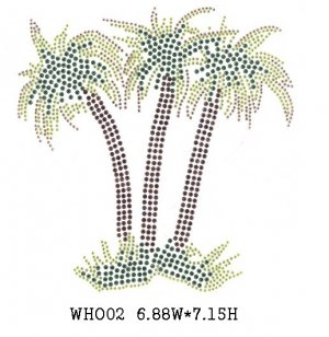 Palm design hot fix motif