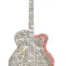 Guitar design rhinestone transfers