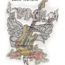 Guitar design rhinestone transfer
