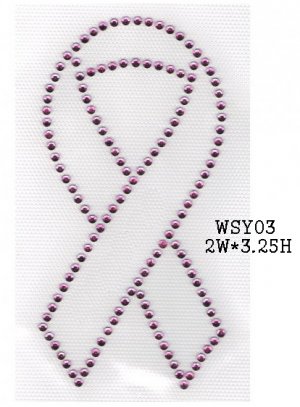 Ribbon rhinestone transfer motif
