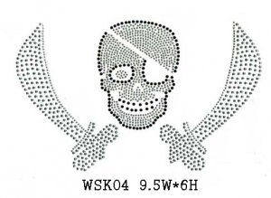 skull design hot fix motif