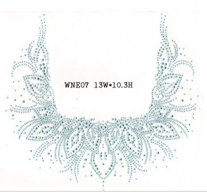 Neckline designs rhinestone transfers