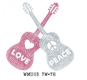 Music designs rhinestone motif