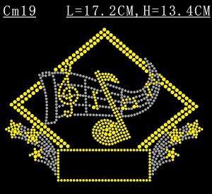 Music designs rhinestone motif