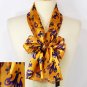 NEW GOLD & PURPLE FLEUR DE LIS POLYESTER 13"X60"SCARF