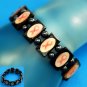NEW HEMATITE PINK RIBBON STRETCH BRACELET RELAY GIFTS