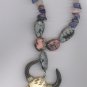 Carved Bone/Horn Cowskull w/Semi-Precious Stones