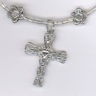 Cross Necklace w/ Flowers