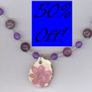 7 Petal Lilac Flower Necklace w/ Amethyst-50% OFF!!