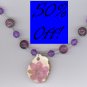 7 Petal Lilac Flower Necklace w/ Amethyst-50% OFF!!