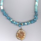 EXTREMELY RARE 9 Petal Lilac Necklace w/ Turquoise