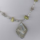 Glow in the Dark Moonstone Necklace w/ Yellow Turquoise