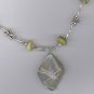 Glow in the Dark Moonstone Necklace w/ Yellow Turquoise