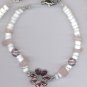 Flower Shell Bracelet w/ Amethyst or Rose Quartz