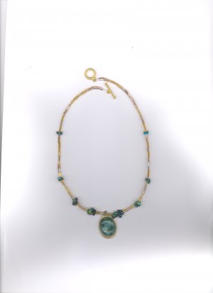 Moss Agate & Green Turquoise Necklace