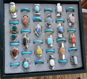 Handmade Peruvian Adjustable Gemstone Rings