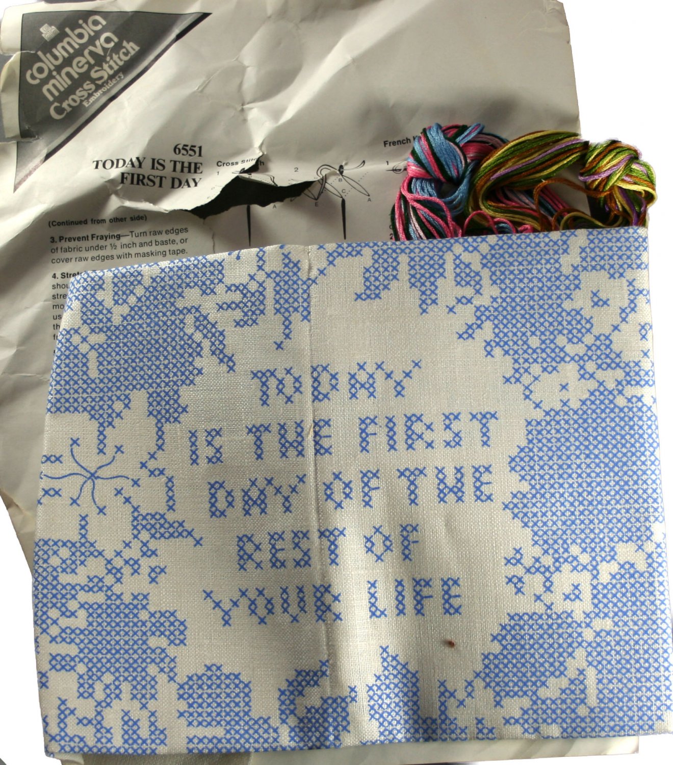 Columbia Minerva Printed Cross Stitch Kit "Today is the First Day of