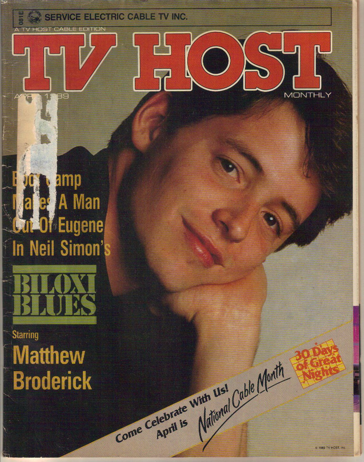 Rare TV Host (Local TV Guide) April 1989 Matthew Broderick, Roy Firestone