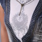 DENIM PRINT VEST TEE