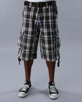 BELTED PLAID SHORTS