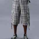 BELTED PLAID SHORTS