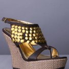 SHELL WEDGE SANDALS