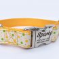 Laser Engraved Yellow Polka Dot Nylon Dog Collar 1 inch width by Ruggit Collars