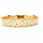 Laser Engraved Yellow Polka Dot Nylon Dog Collar 1 inch width by Ruggit Collars