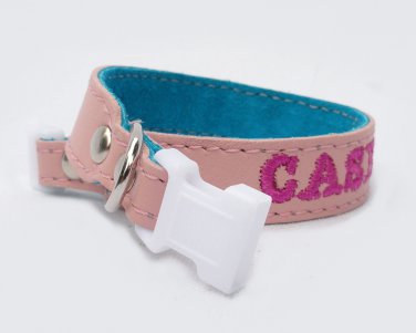 Personalized Leather Dog Collar with plastic buckle by Ruggit Collars (sizes: 8-11) Toy dogs