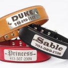 Personalized Leather dog collar with engraved stainless steel personalized plate.1.5'" Width.