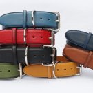 Personalized Leather dog collar with engraved stainless steel personalized plate. 1" WIDTH.