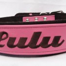 Leather dog collar Personalized 2 incn. Sizes from 18-26 inches