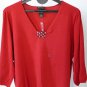 NEW Lane Bryant ~3X 26/28 V-neck Sweater Knit Top Shirt Rayon/Nylon RED