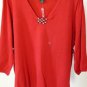NEW Lane Bryant ~3X 26/28 V-neck Sweater Knit Top Shirt Rayon/Nylon RED