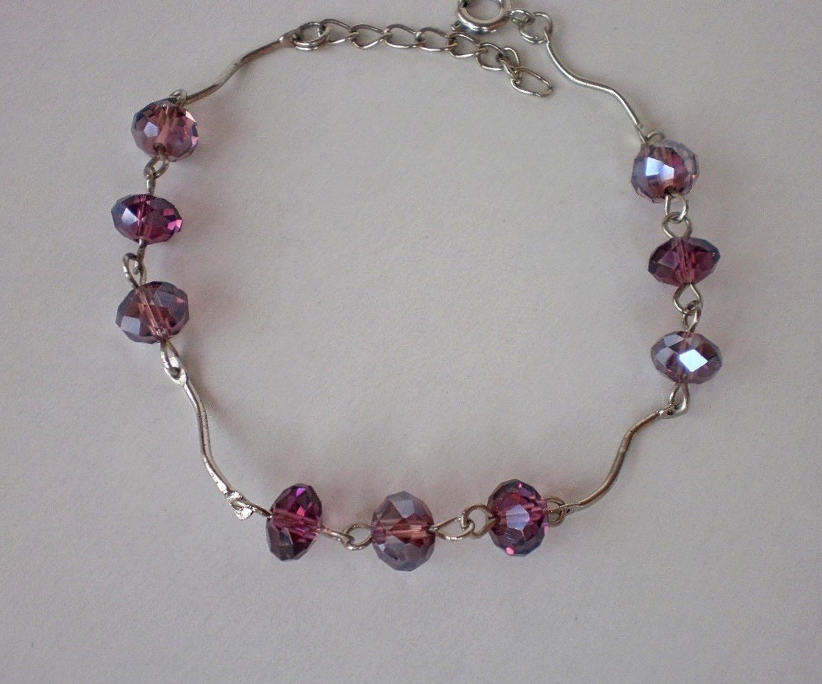 Burgundy AB Bracelet Crystal Bracelet Beaded Bracelet Handcrafted Designer Jewelry Unique Gift