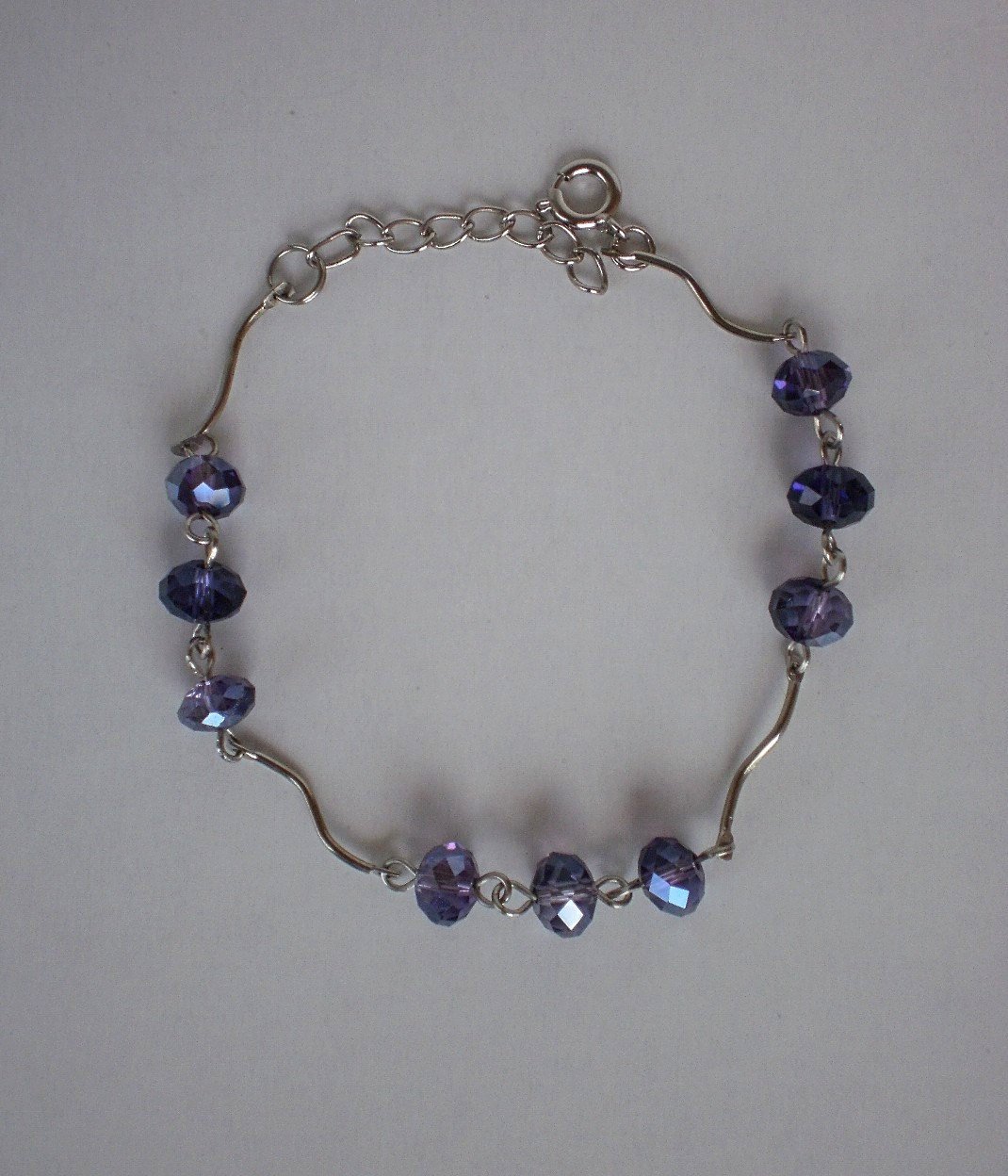 Crystal Beaded Purple Heliotrop Bracelet Handcrafted Bracelet Handcrafted Designer Jewelry