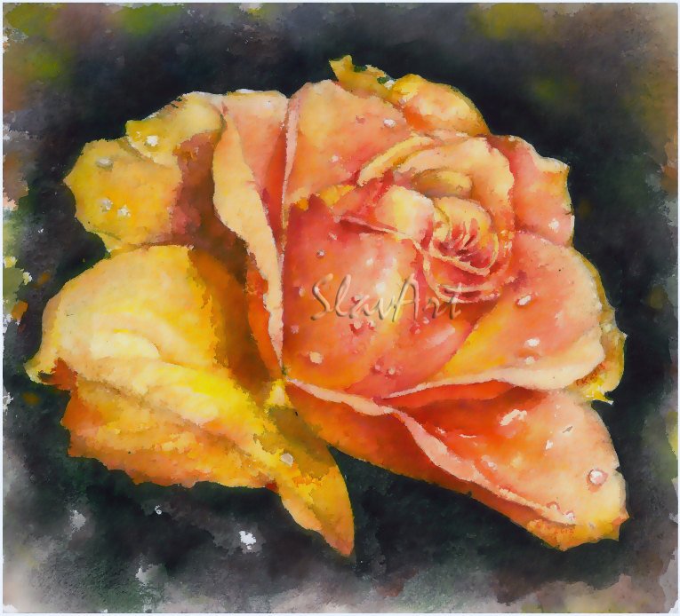 Yellow Rose Print Watercolor Panting Realistic Flowers Summer Garden Home Decor Gift
