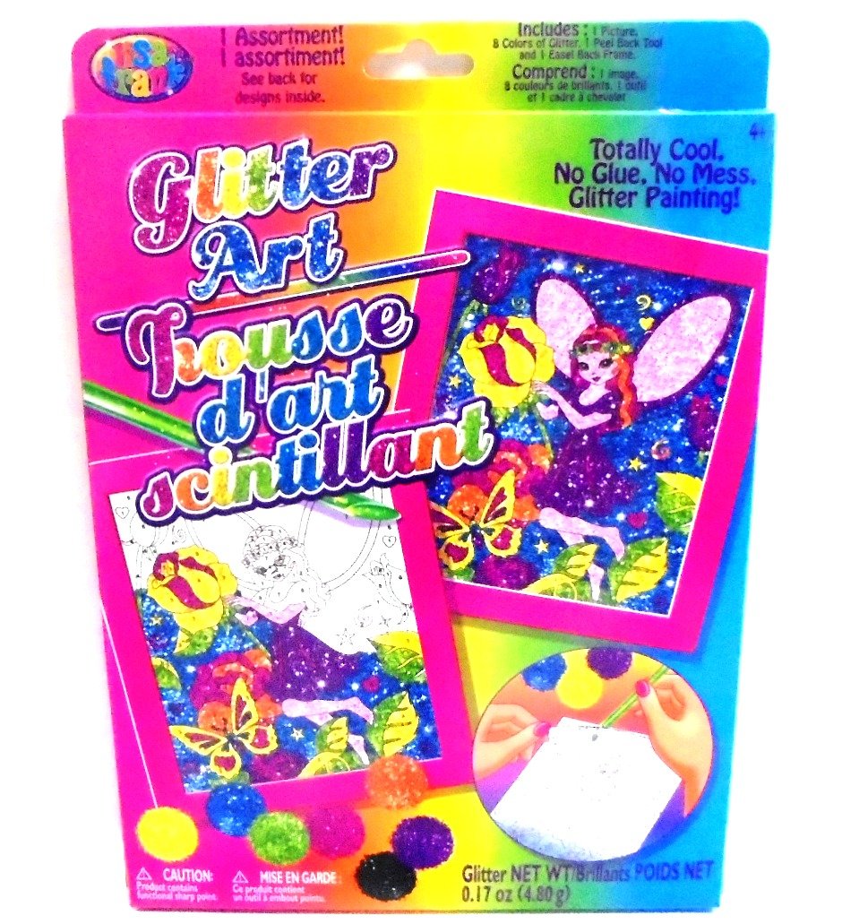 2 Lisa Frank Fairy & Rainbow Popcorn Glitter By Number Framed Art Craft