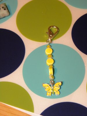 Mellow Yellow Butterfly Zipper Pull