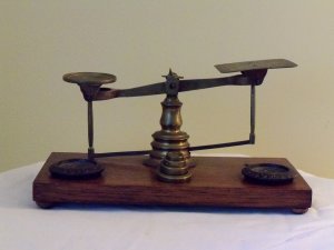 Brass & Wood UK Postal Scale.