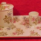 Antique French Luneville Floral Faience Dresser Tray Set c.1880-1890, di5