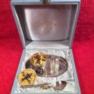Vintage Pure Silver French Egg Cup Tray, Spoon & Salt Shaker In Original Box,m27